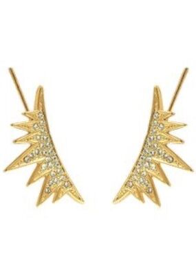 CC Skye The Lash Silver Ear Crawlers Earrings
